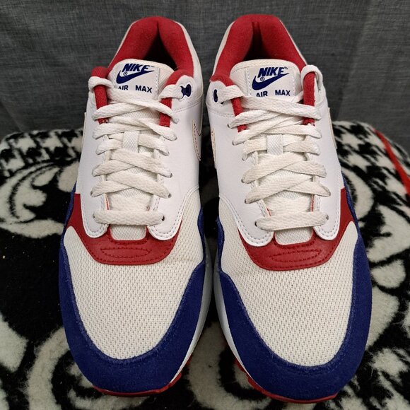 %Size 9.5 Nike Air Max 1 White Royal Blue Red White Men USA CJ9927-100  A 10 main image 8